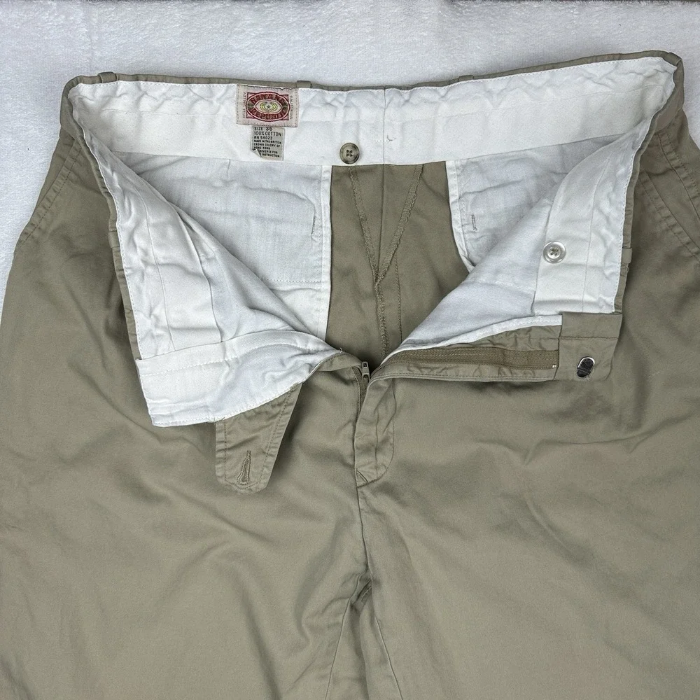 Dickies Mens Pleated Front Elastic Waist Khaki Pants‎ Trousers